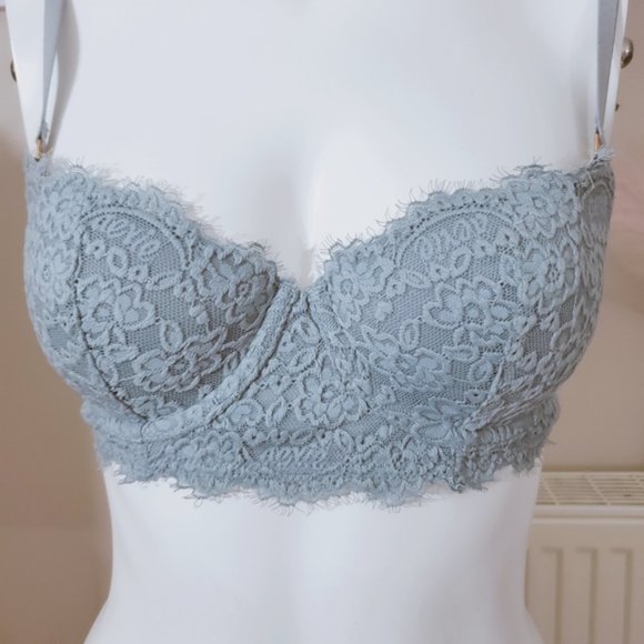Rare New Soft Aerie Real Power Balconette Lace Bra- 32C- New without tags - Picture 10 of 11